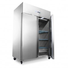 Congelador 1200 litros con doble puerta, 6 estantes ajustables 2/1GN y ruedas Maxima