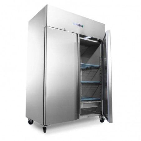 Congelador 1200 litros con doble puerta, 6 estantes ajustables 2/1GN y ruedas Maxima