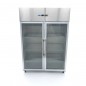 Congelador 1200 litros con doble puerta de cristal, 6 estantes y ruedas Maxima Congelador 1200 litros con doble puerta de cristal, 6 estantes y ruedas Maxima
