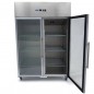 Congelador 1200 litros con doble puerta de cristal, 6 estantes y ruedas Maxima Congelador 1200 litros con doble puerta de cristal, 6 estantes y ruedas Maxima