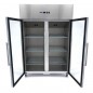 Congelador 1200 litros con doble puerta de cristal, 6 estantes y ruedas Maxima Congelador 1200 litros con doble puerta de cristal, 6 estantes y ruedas Maxima