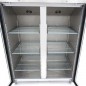 Congelador 1200 litros con doble puerta de cristal, 6 estantes y ruedas Maxima Congelador 1200 litros con doble puerta de cristal, 6 estantes y ruedas Maxima