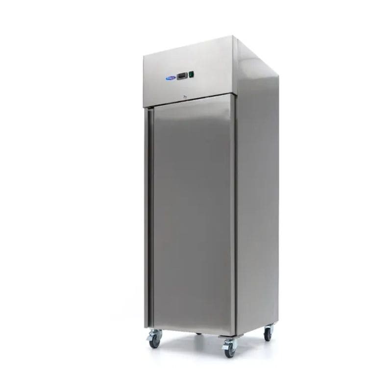 Congelador 400 litros en acero inox con 3 estantes ajustables y ruedas Maxima Congelador 400 litros en acero inox con 3 estantes ajustables y ruedas Maxima
