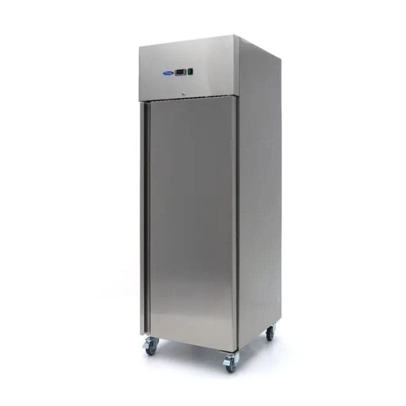Congelador 600 litros en acero inox con 3 estantes ajustables y ruedas Maxima Congelador 600 litros en acero inox con 3 estantes ajustables y ruedas Maxima