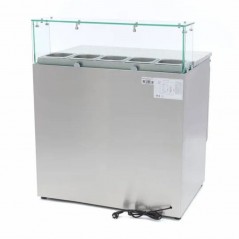 Mesa refrigerada para pizza con tapa de cristal Maxima