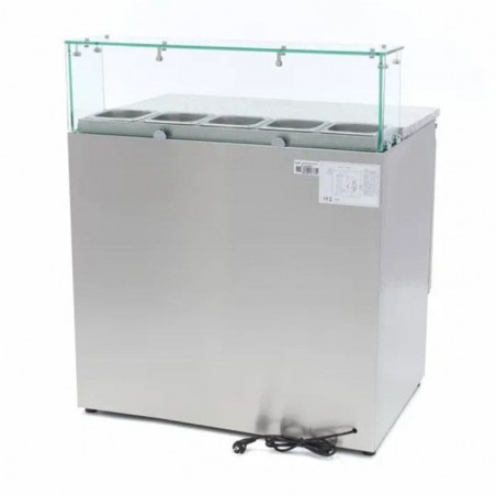 Mesa refrigerada para pizza con tapa de cristal Maxima