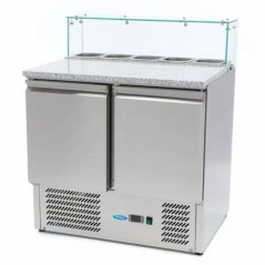 Mesa refrigerada para pizza con tapa de cristal Maxima