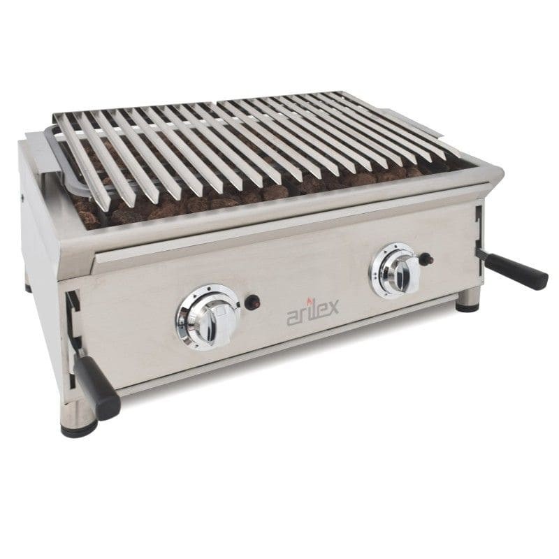 Barbacoa a gas regulable 3 alturas con piedra volcánica Línea 600 Arilex