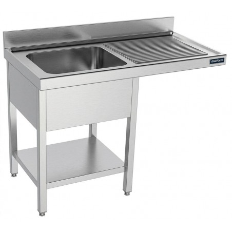 Fregadero industrial para lavavajillas con bastidor y estante Distform