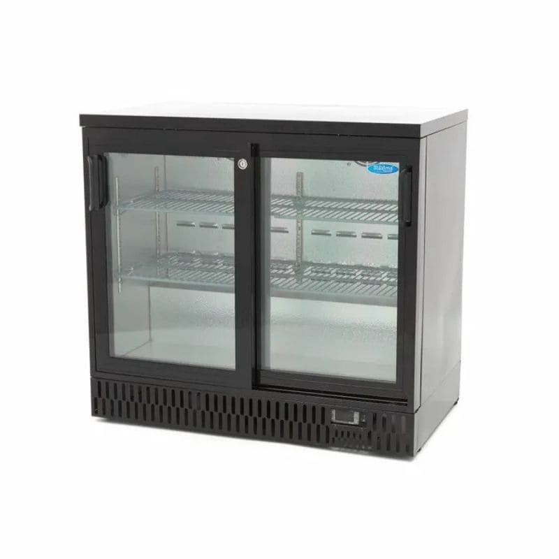 Nevera expositora baja para bebidas con puertas correderas Maxima Nevera expositora baja para bebidas con puertas correderas Maxima