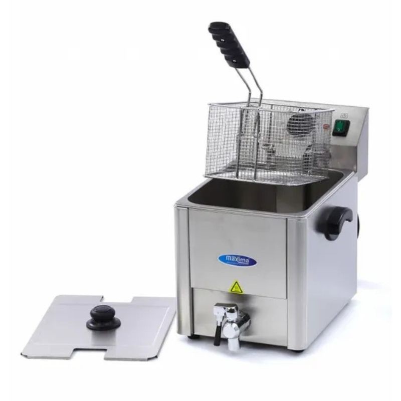 Freidora eléctrica 1 cuba 8 litros con grifo de vaciado Maxima Freidora eléctrica 1 cuba 8 litros con grifo de vaciado Maxima