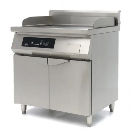 Plancha inducción doble lisa y ranurada con soporte fondo 700 Maxima