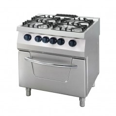 Cocina a gas 4 fuegos y horno eléctrico fondo 700 Heavy Duty Maxima