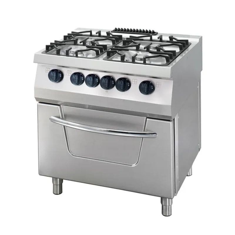 Cocina a gas 4 fuegos y horno eléctrico fondo 700 Heavy Duty Maxima