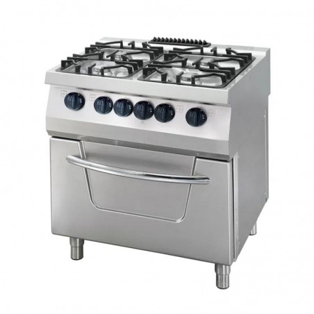 Cocina a gas 4 fuegos y horno eléctrico fondo 700 Heavy Duty Maxima