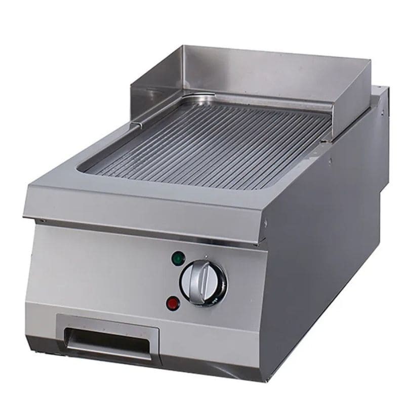 Plancha eléctrica cromo ranurado fondo 900 Premium Maxima