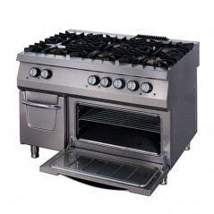 Cocina a gas con 6 fuegos y horno eléctrico fondo 900 Premium Maxima