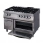 Cocina a gas con 6 fuegos y horno eléctrico fondo 900 Premium Maxima