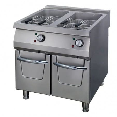 Freidora eléctrica 2 cubas 22+22 litros con grifo de vaciado fondo 900 Premium Maxima