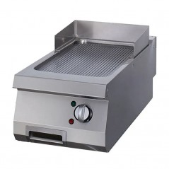 Plancha eléctrica sobremesa cromo ranurado fondo 700 Heavy Duty Maxima