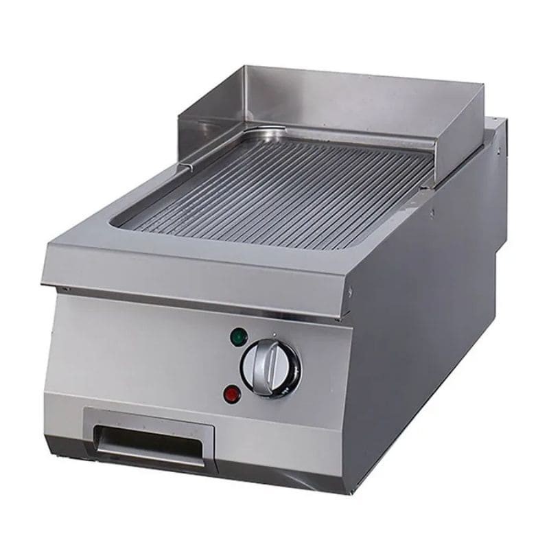 Plancha eléctrica sobremesa cromo ranurado fondo 700 Heavy Duty Maxima