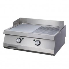 Plancha eléctrica sobremesa doble lisa y ranurada fondo 700 Heavy Duty Maxima