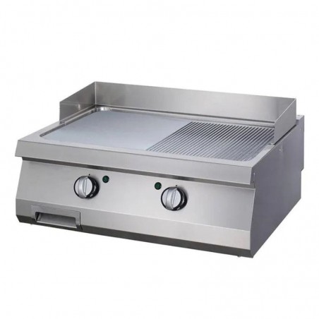 Plancha eléctrica sobremesa doble lisa y ranurada fondo 700 Heavy Duty Maxima