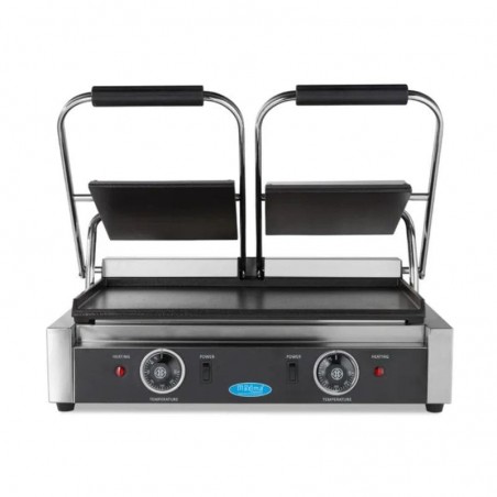 Plancha grill eléctrica doble placas lisas 2x220 mm Maxima