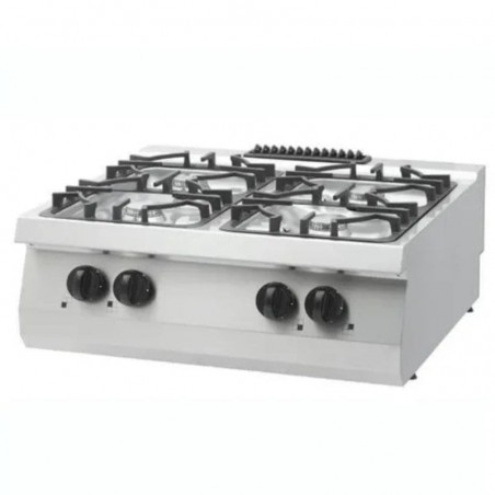 Cocina a gas sobremesa 4 fuegos fondo 700 Heavy Duty Maxima