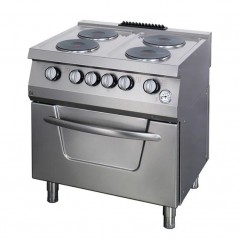 Cocina eléctrica con 4 placas y horno fondo 700 Heavy Duty Maxima