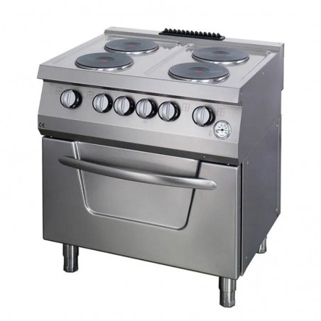 Cocina eléctrica con 4 placas y horno fondo 700 Heavy Duty Maxima