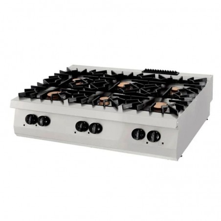 Cocina a gas sobremesa 6 fuegos fondo 900 Premium Maxima