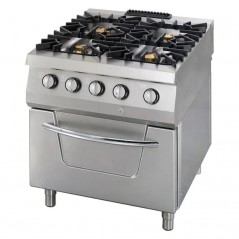 Cocina a gas con horno y 4 fuegos fondo 900 Premium Maxima
