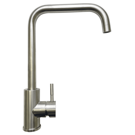 Grifo  dos aguas monomando de acero inoxidable. Modelo 465206.