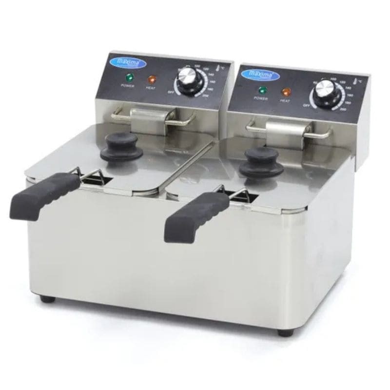 Freidora eléctrica doble de sobremesa 4+4 litros Maxima Freidora eléctrica doble de sobremesa 4+4 litros Maxima