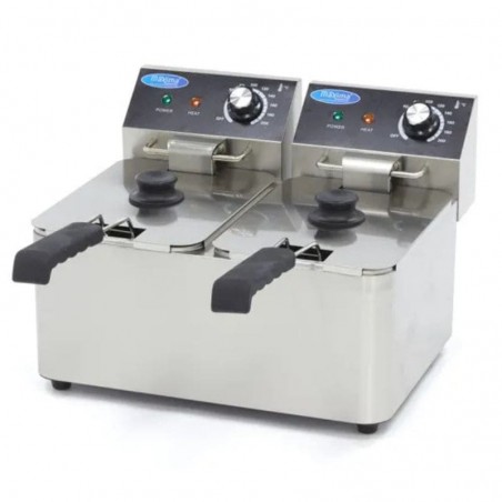 Freidora eléctrica doble de sobremesa 4+4 litros Maxima