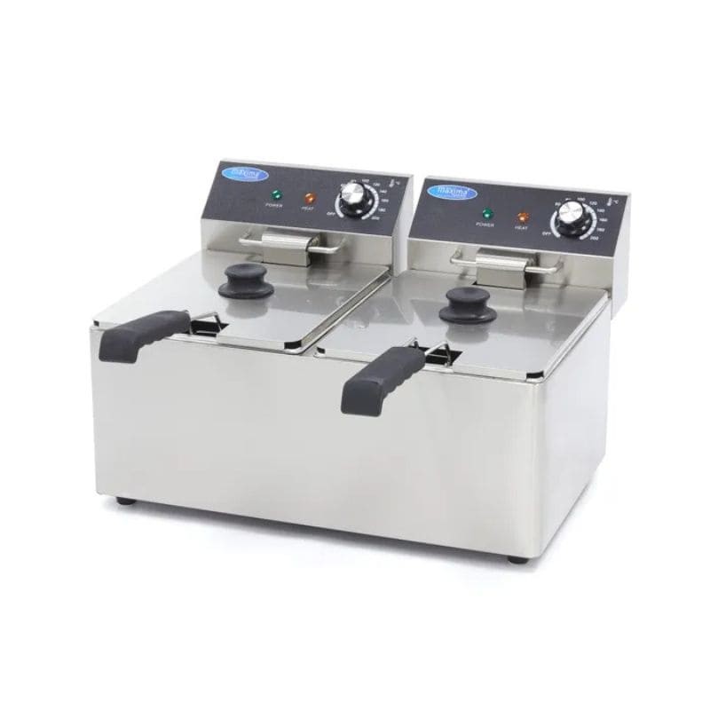 Freidora eléctrica doble de sobremesa 8+8 litros Maxima