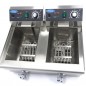 Freidora eléctrica doble de sobremesa con grifo 10+10 litros Maxima