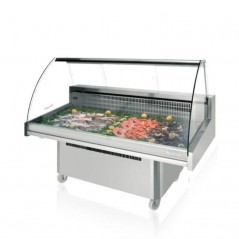 Vitrina refrigerada para pescado cristal curvo VML-C Serie Málaga