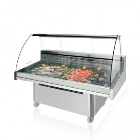 Vitrina refrigerada para pescado cristal curvo VML-C Serie Málaga
