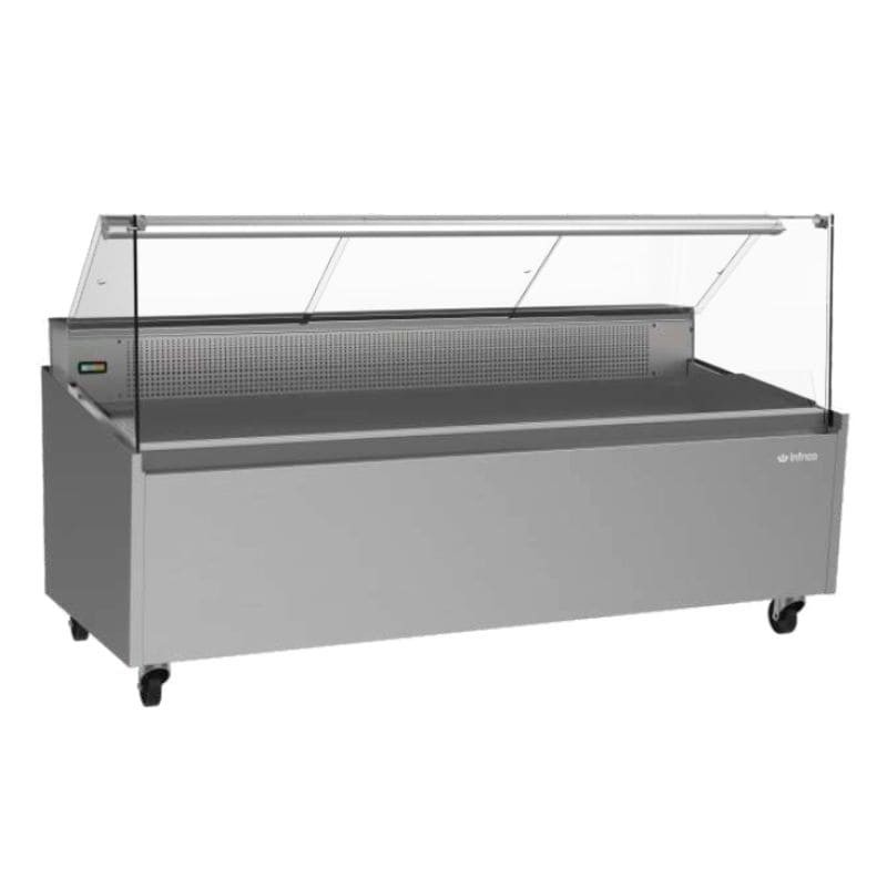 Vitrina refrigerada para pescado cristal recto VML-P Serie Málaga