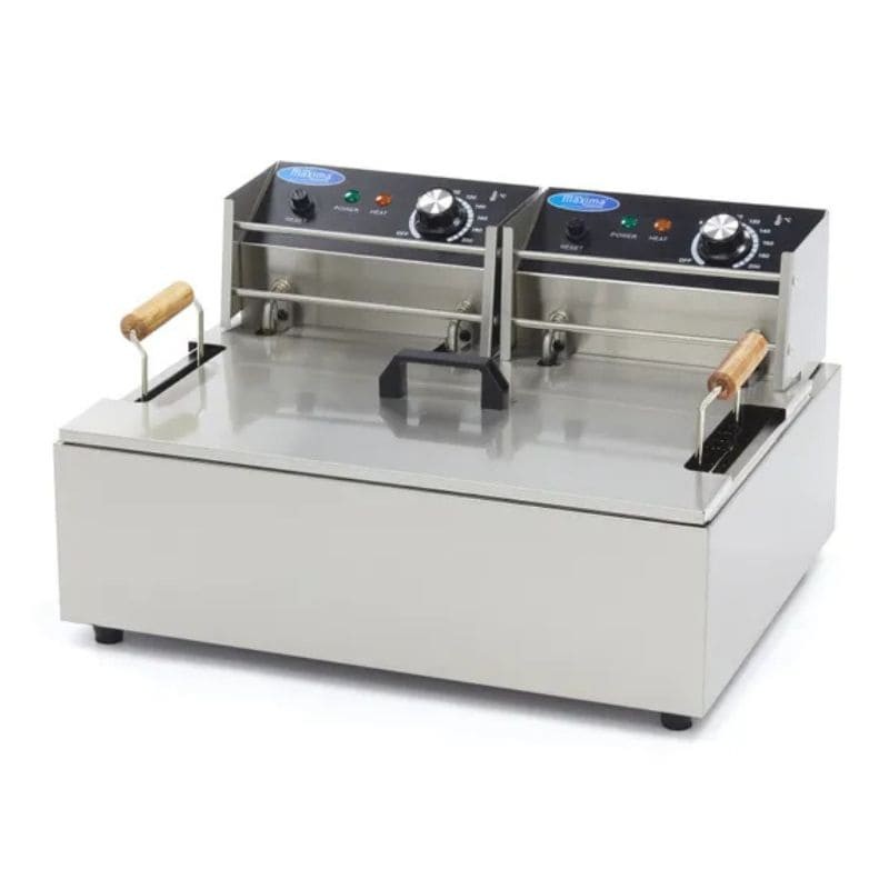 Freidora eléctrica de sobremesa 1 cuba de 15 litros con doble resistencia y zona fría Maxima Freidora eléctrica de sobremesa 1 cuba de 15 litros con doble resistencia y zona fría Maxima