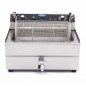 Freidora eléctrica de sobremesa 1 cuba 30 litros con doble resistencia, zona fría y grifo Maxima