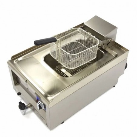 Freidora eléctrica profesional de sobremesa 10 litros con zona fría y grifo Serie 600 Maxima