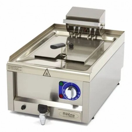 Freidora eléctrica profesional de sobremesa 10 litros con zona fría y grifo Serie 600 Maxima