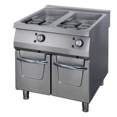 Freidora eléctrica doble con mueble y grifo de vaciado 22+22 litros fondo 900 Premium Maxima