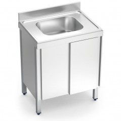 Fregadero con 1 cubeta y mueble de puertas correderas