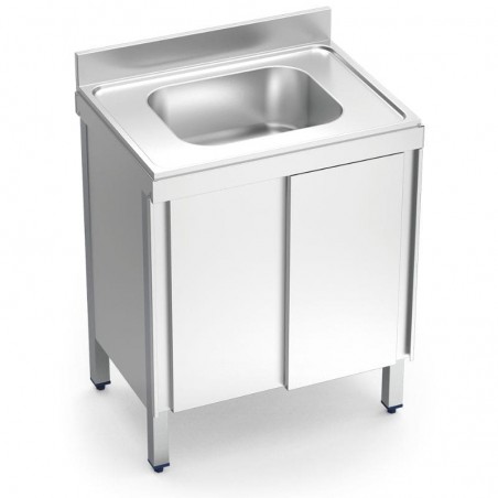 Fregadero con 1 cubeta y mueble de puertas correderas