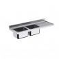 Fregadero Acero Inoxidable 1800x600 mm 2 Cubas y Escurridor Derecho Fregadero Acero Inoxidable 1800x600 mm 2 Cubas y Escurridor Derecho