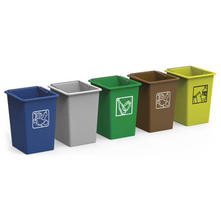 Contenedor de desperdicios y reciclaje en colores 26L